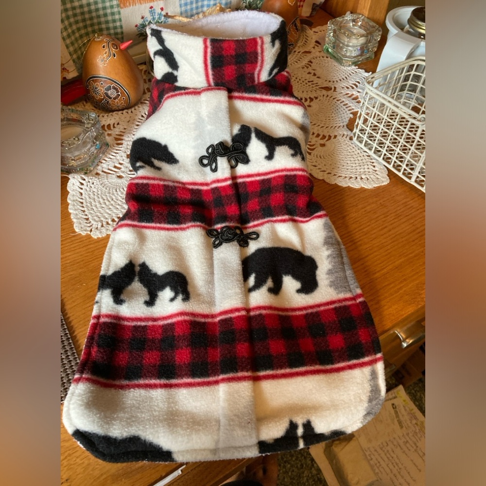 Dog Sweater, beautiful fabric fleece, Velcro closures, XS